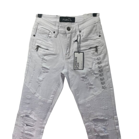 Rue 21 - Men's Supreme Flex Skinny Jeans Distressed - White - 28 x 30 - Picture 12 of 14